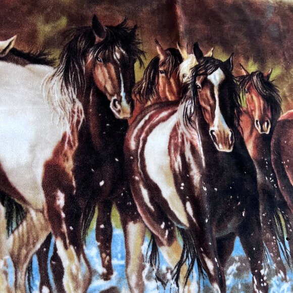 Horses Rush Hour Throw Blanket by Northwest – Plush Soft Fleece 55” x 39” - READ - Picture 3 of 10